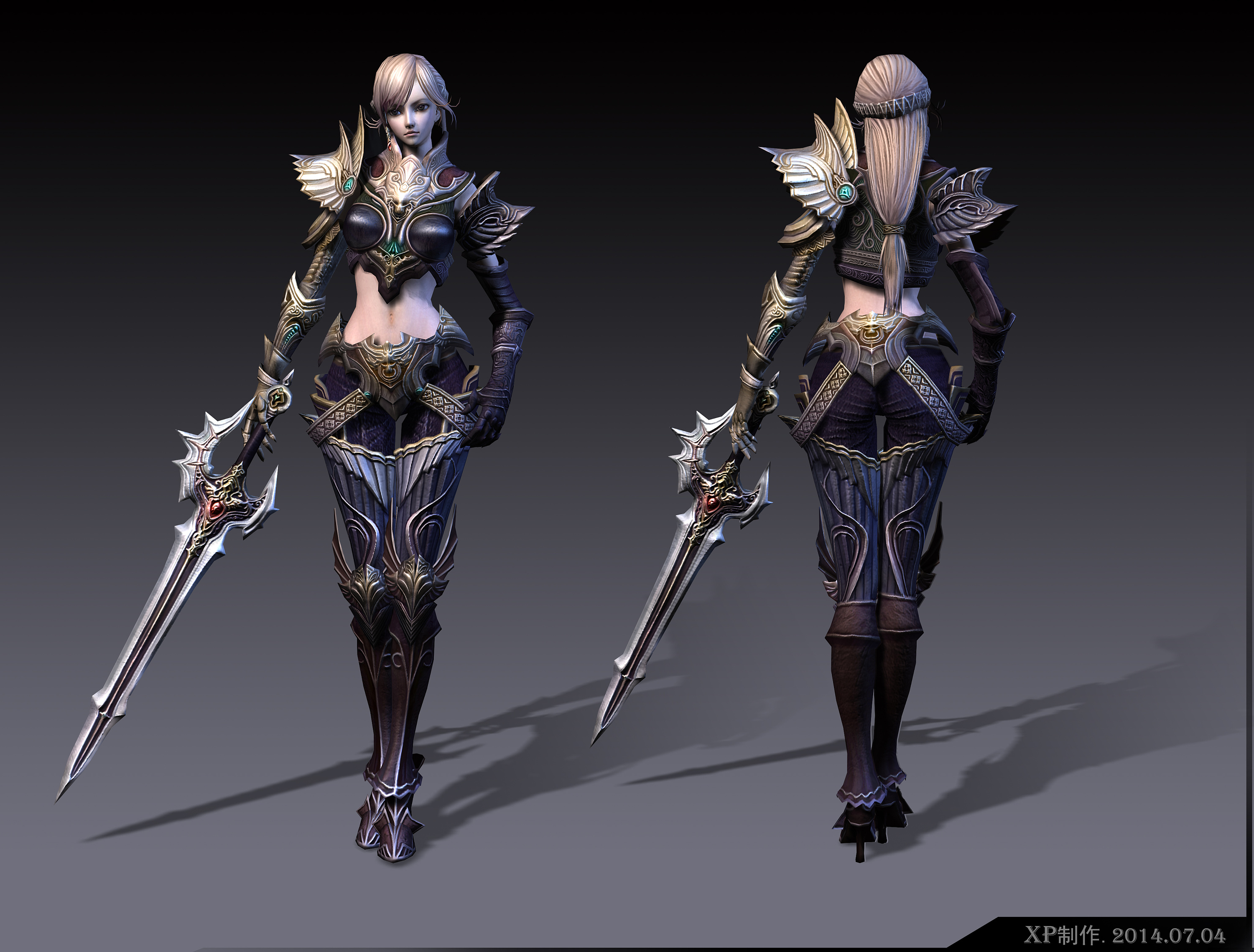 3D模型欣赏：《Sword girl》古风 女战士角色 次世代 zbrush雕刻_swordgirlfrend-CSDN博客