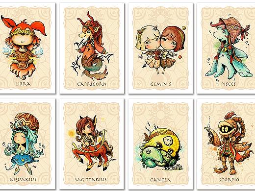 12星座明信片 12 Constellations Postcard