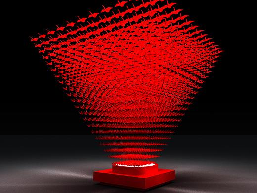 千纸鹤美陈dp点打卡点 3D效果图