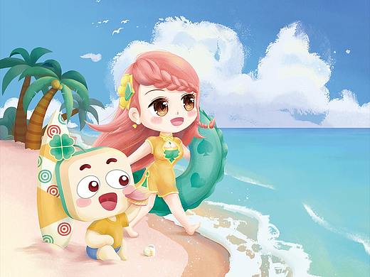 棋牌双人组（个人主页-ZNTY5MTg0NzY=） - 商业插画 - 站酷设计师白溪淼淼淼原创素材 - 站酷ZCOOL