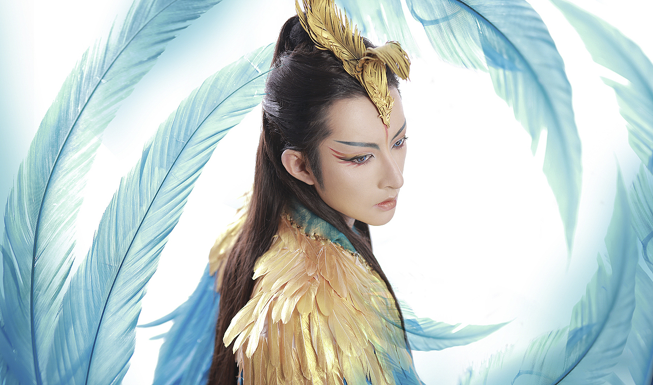 神话映像蓝凤凰妆面摄影