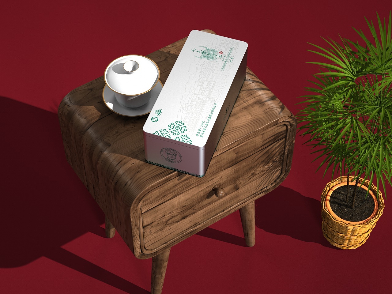 苗族元素长脚楼茶叶盒包装设计银帽毛克翕银球茶铝盒