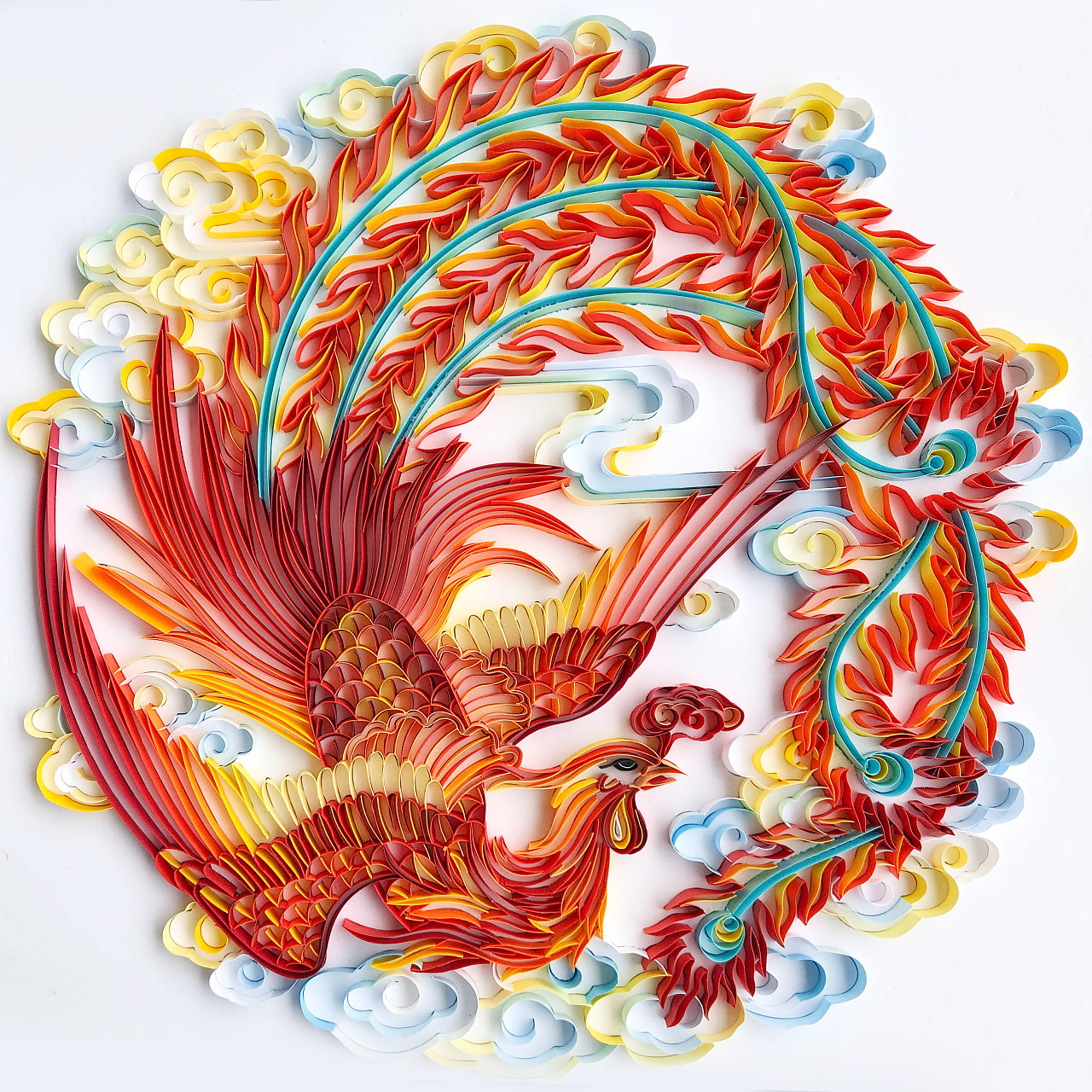 手工衍纸装饰画——凤舞九天