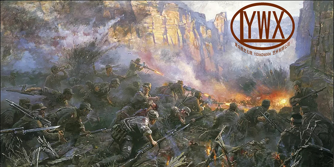 战争壁画场景油画创作