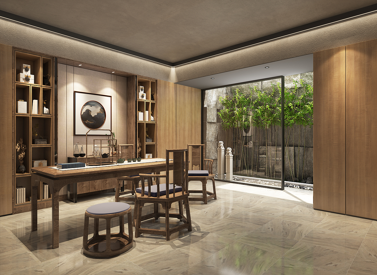茶室|空间|家装设计|ziyangjie_原创作品-站酷zcool