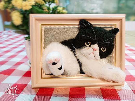 手工羊毛氈作品——黑白加菲仿真相框（個(gè)人主頁(yè)-ZMzQ5NTQzOTY=） - 其他手工藝 - 站酷設(shè)計(jì)師Mr逗先生原創(chuàng)素材 - 站酷ZCOOL