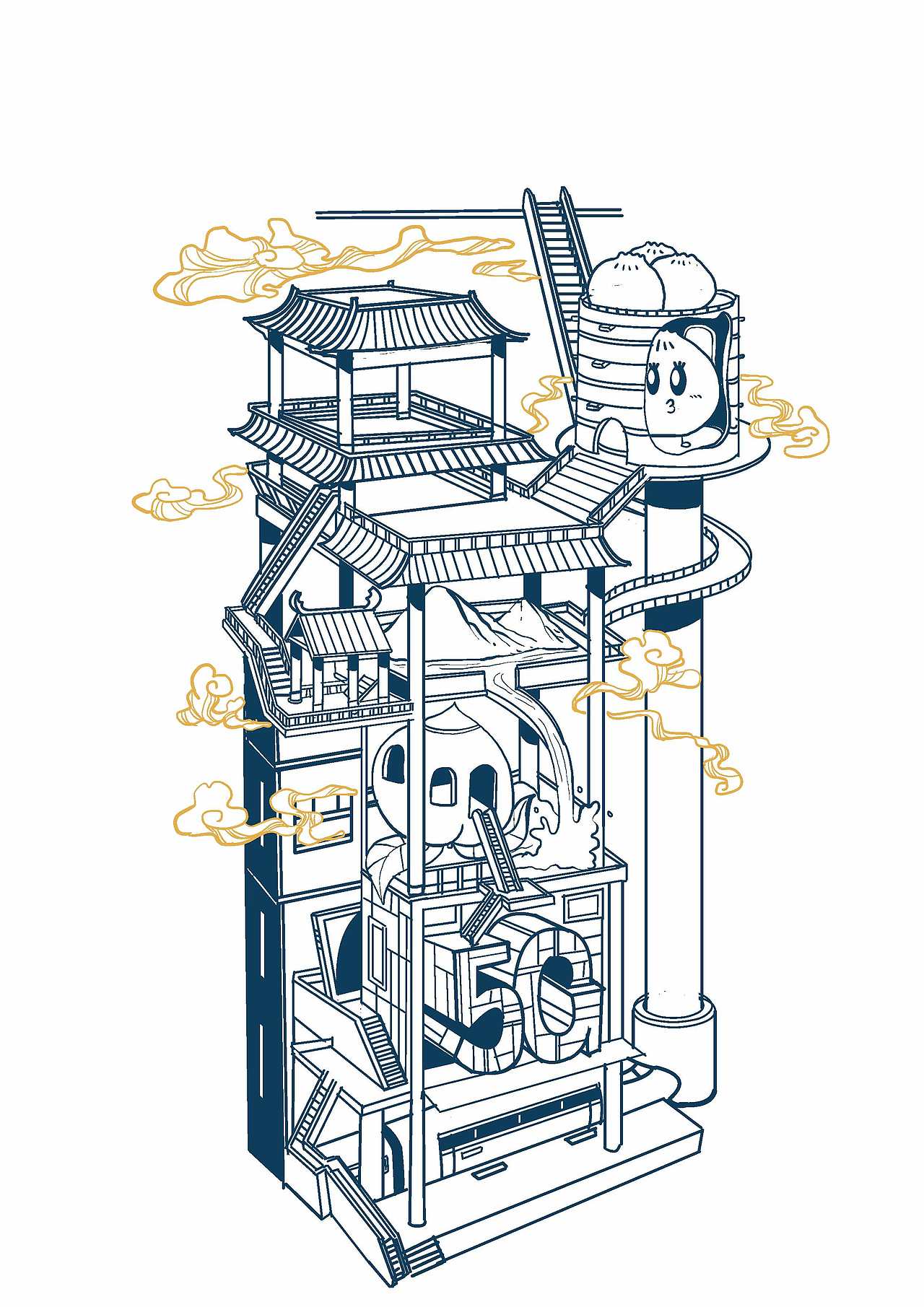 给无锡zaker 峰会画的h5长图（图ZMTY5OTkxMTM2） - 商业插画 - 站酷设计师狮子先生yu原创素材 - 站酷ZCOOL