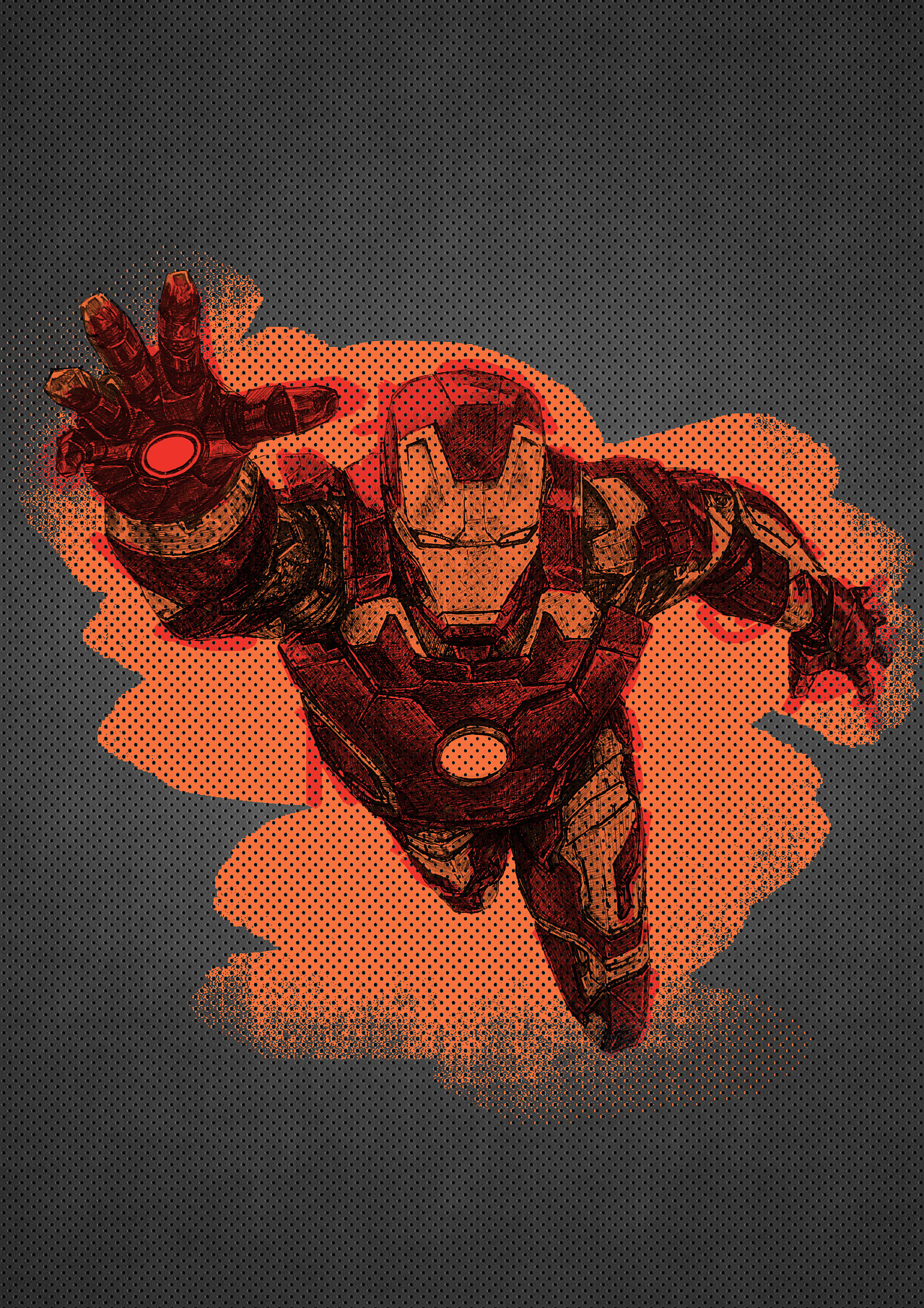 漫威英雄之钢铁侠手绘(钢笔画)