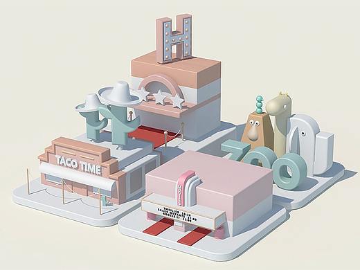 C4D臨摹小場景 第一節(jié)課作業(yè)（個人主頁-ZNDU1NDE1NzY=） - 其他三維 - 站酷設(shè)計師小珊珊i原創(chuàng)素材 - 站酷ZCOOL