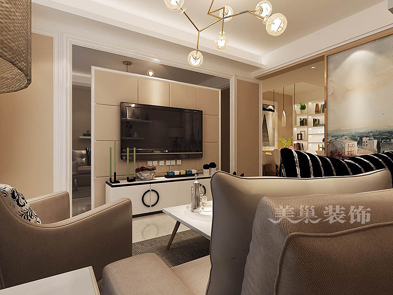 郑州正商花语里90平两室两厅现代简约风格装修需要多少钱---电视背景墙