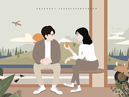 Pencil&Moon -双人系列插画