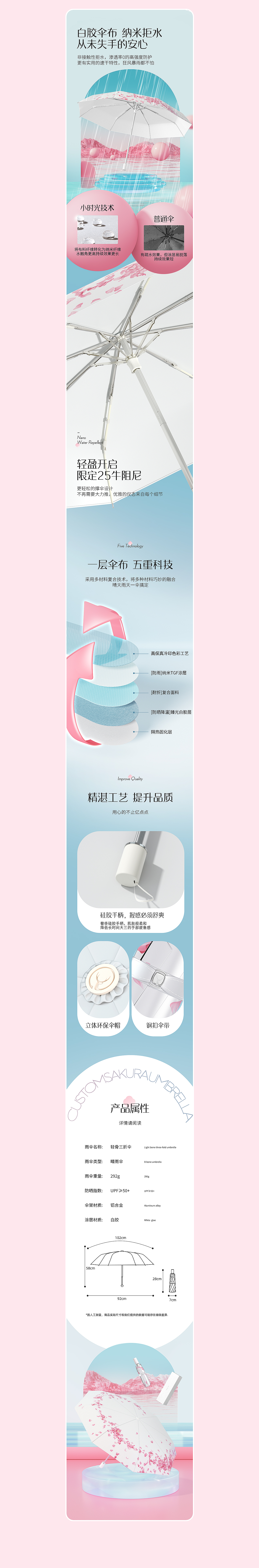 晴雨伞详情页全案合集