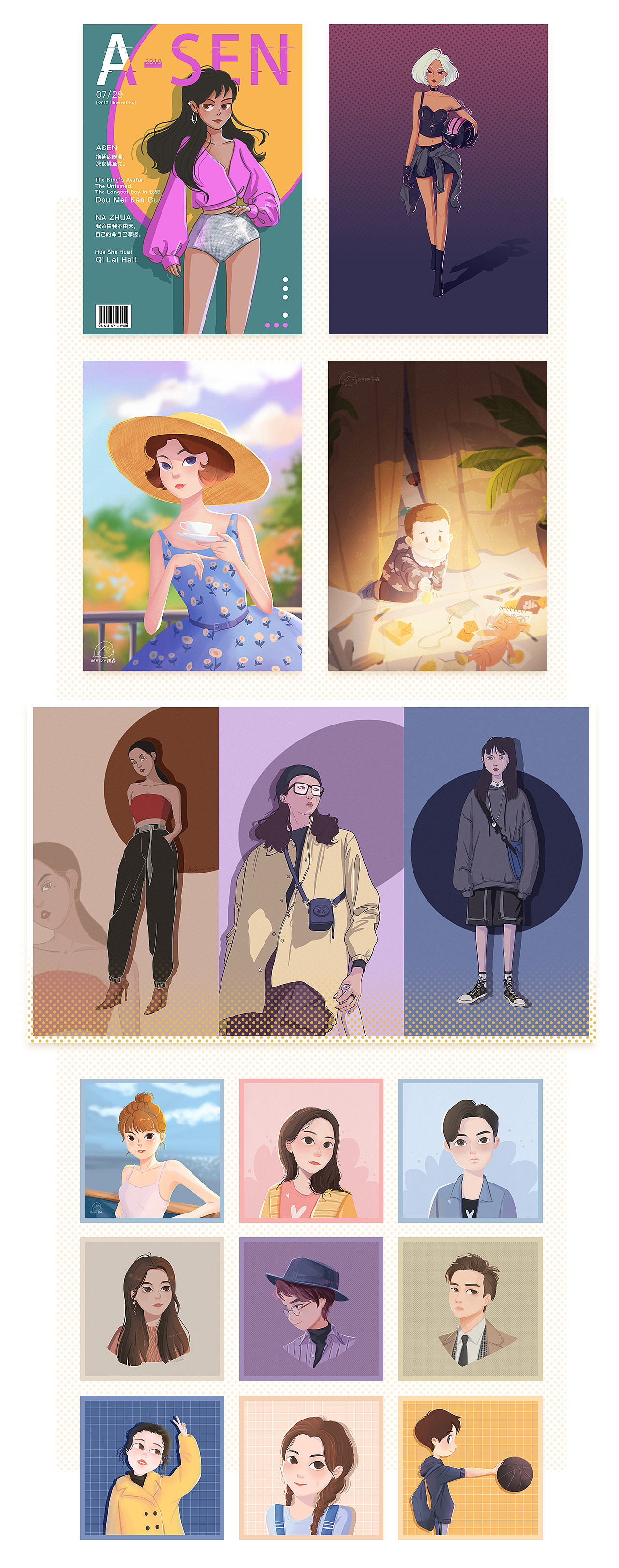【阿森的2019】插画作品总结（图ZMTkwODMzMTM2） - 艺术插画 - 站酷设计师阿森Asen原创素材 - 站酷ZCOOL