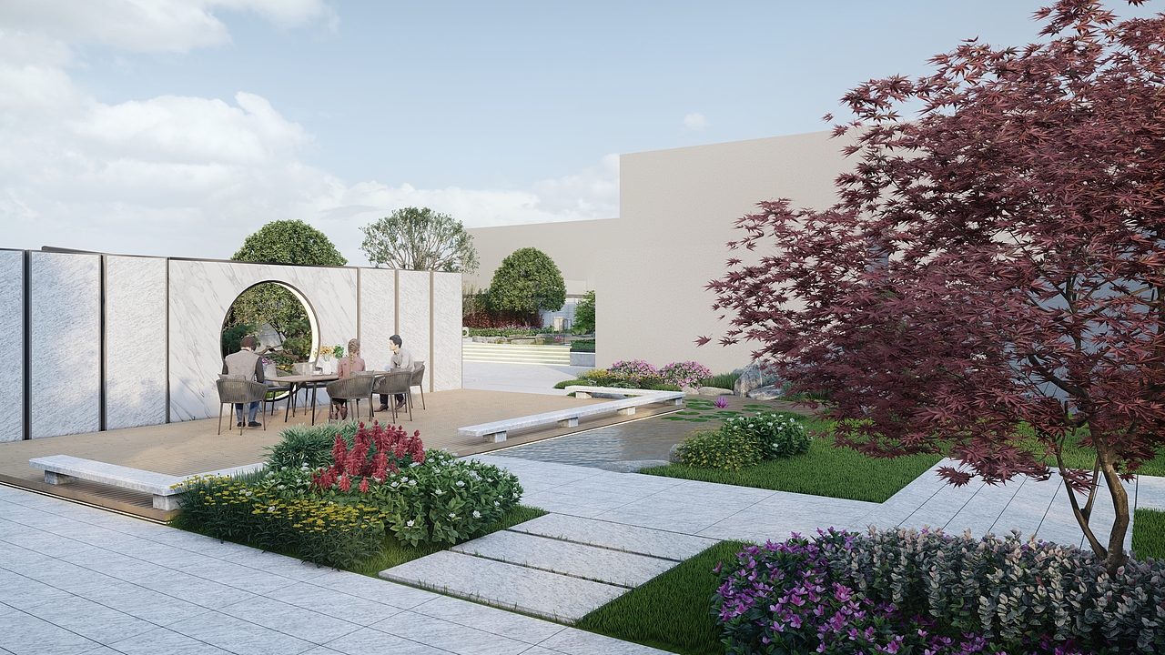 lumion效果图庭院