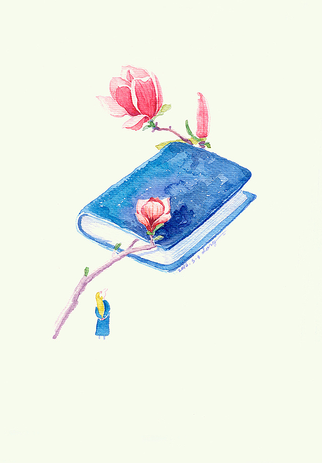 《书香花语》系列|插画|商业插画|shoulong - 原创作品 - 站酷 (zcool