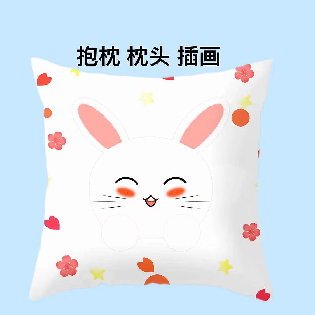 原创印花图案 小了白了兔 插画包装设计样机图