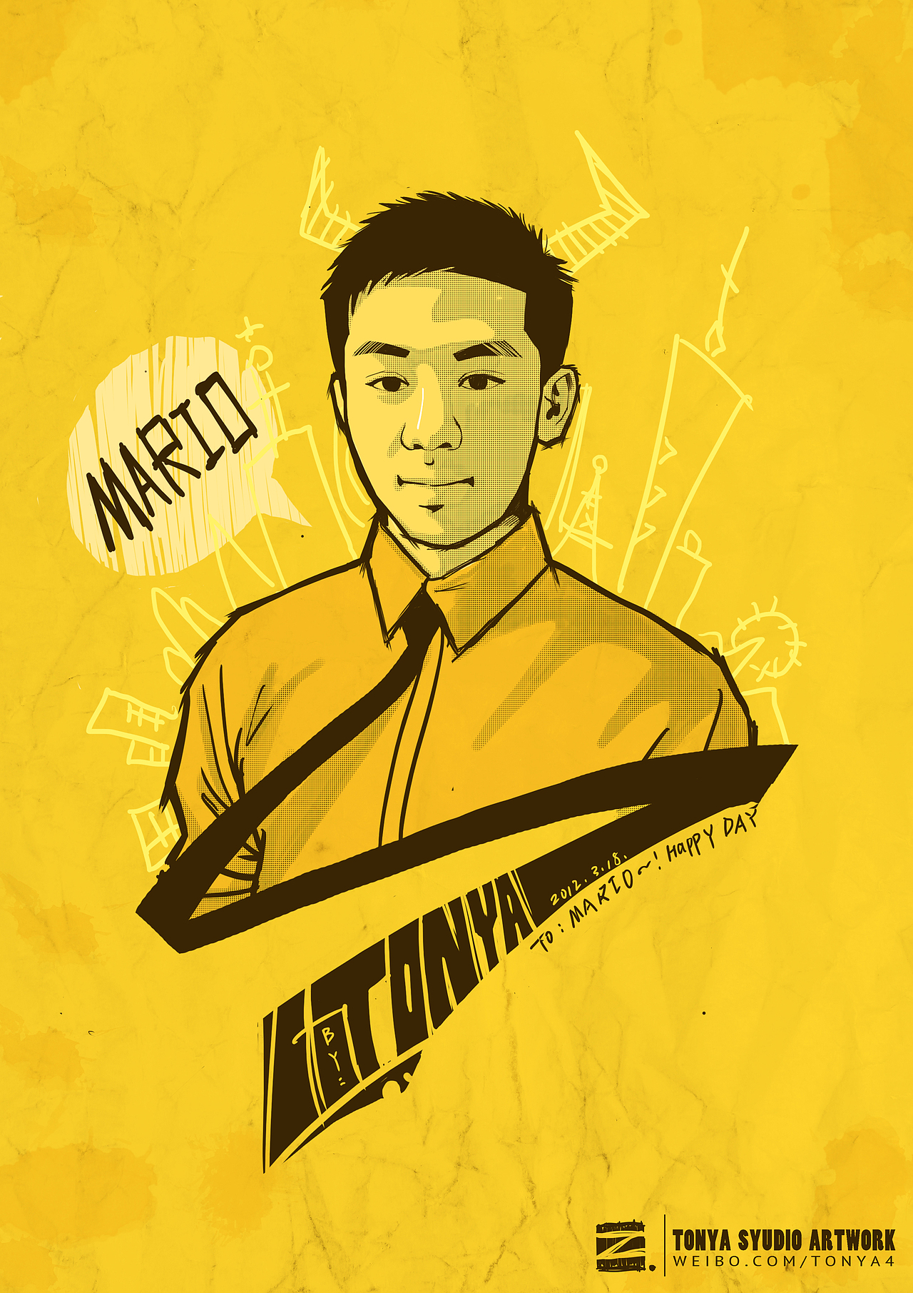 【练手系列】骚骚的自画像+许久之前练手小插画（图ZNTY1MTM3MzY=） - 创作习作 - 站酷设计师tonya_4原创素材 - 站酷ZCOOL