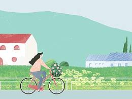 GIF插画 - 郊野骑行