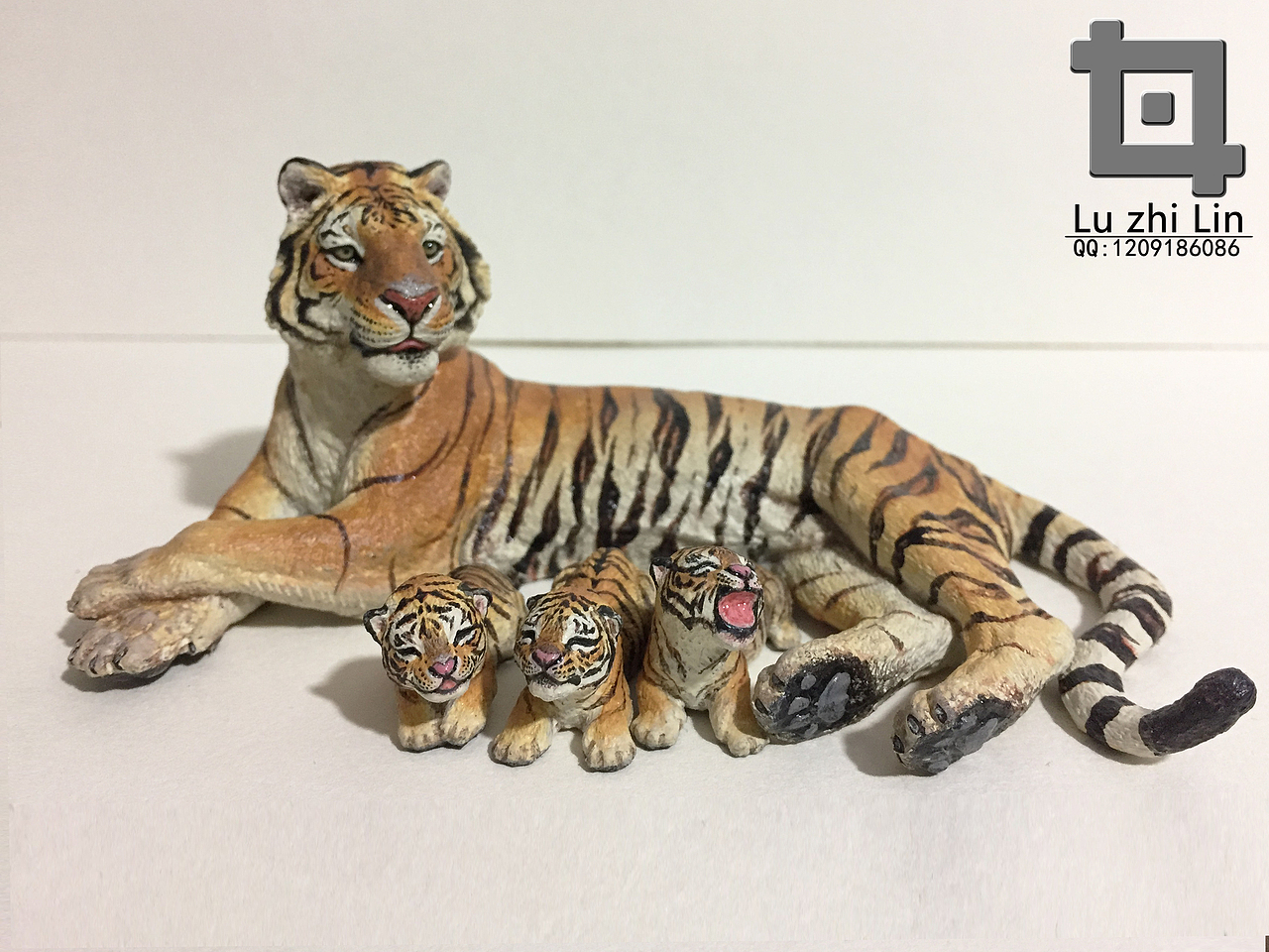 动物模型 -萌虎仨兄弟-涂装展示