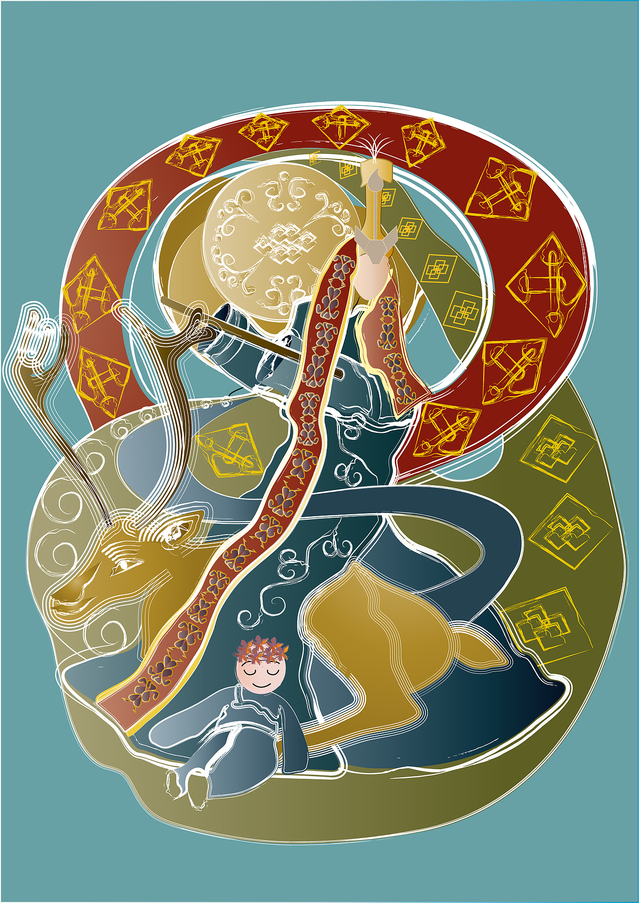 殷天
如若可以,<br>天幕低垂,<br>星河漫天,<br>四周流水潺潺。<br>我们被时间的洪流涌着向前,<br>穿过山川湖海<br>故事梗概:在苍茫辽阔的大草原上,夜空浩瀚如洗,繁星缀满草原的夜空,一位女子在旷野的大草原上,与一鹿,一孩相伴,她举笛吹奏,声音悠扬而又哀伤,清澈辽远,在笛声中融入了她对远方情人的寸寸相思。他们曾在这旷野无殷的大草原上彼此相依一起看月亮,今夜只能在此吹笛守望她的情郎,任身后漫天星宿,流水潺潺,这一刻时间万物静止在眼前,任由思念穿过江河湖海,万水千山。