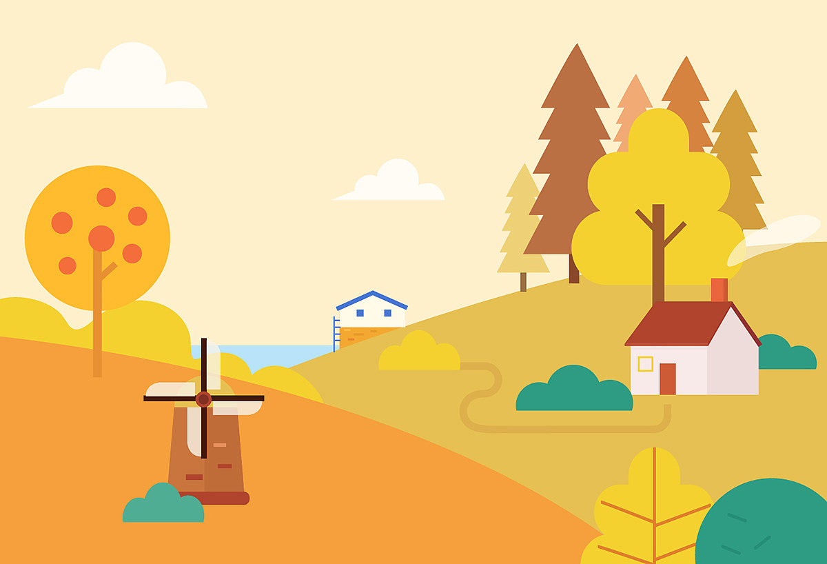 英语学习类 App 课程扁平插图