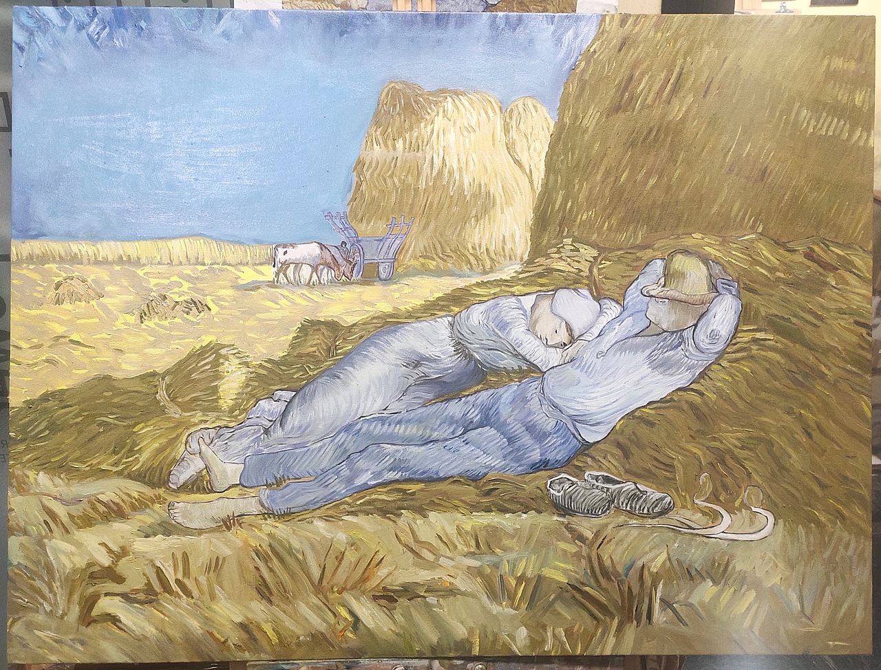 油画作品之/奶牛/大丰收/午睡