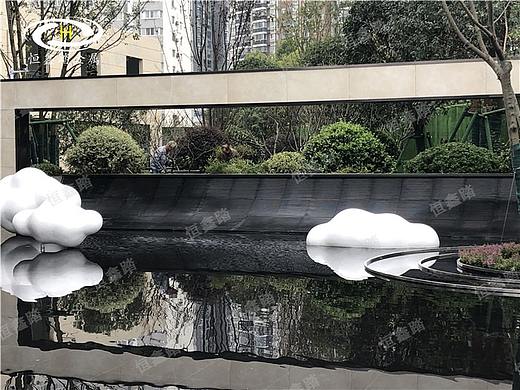 园林不锈钢白色云朵雕塑 水景不锈钢雕塑摆件