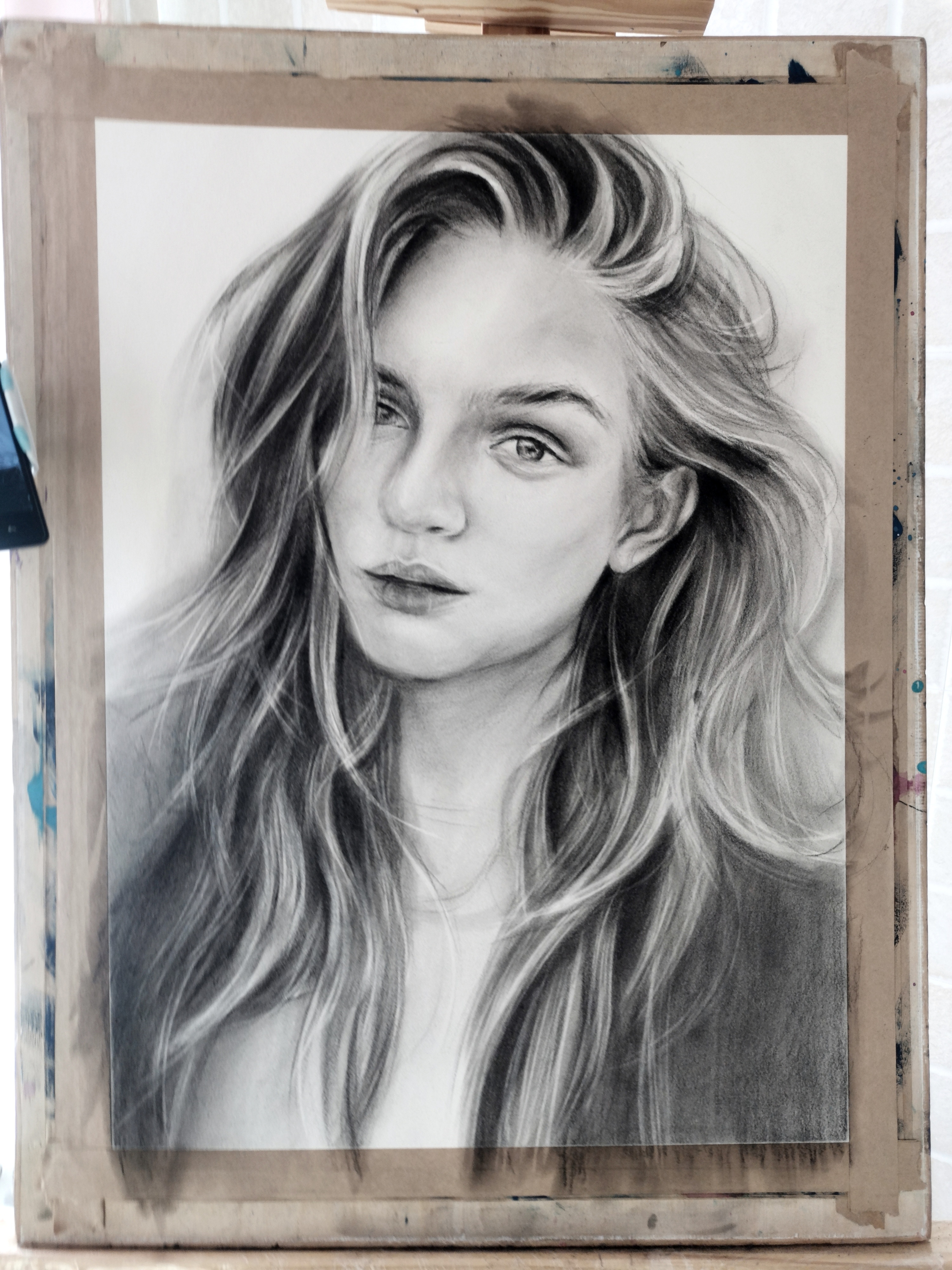 画渣小鬼 素描 炭铅