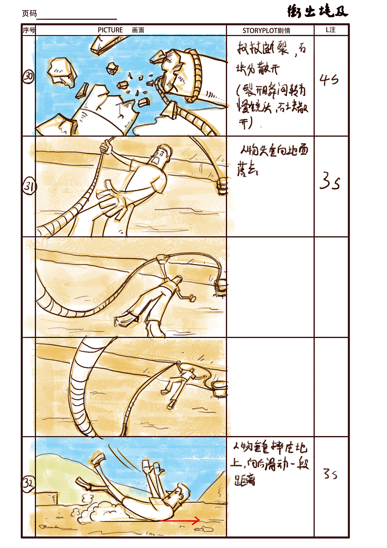 冲出埃及分镜脚本