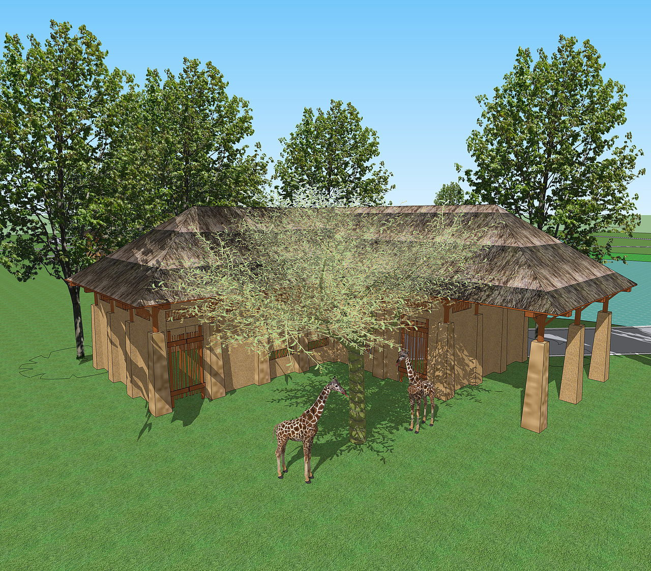 河马餐厅+长颈鹿房子+大象餐厅手绘（图ZNzk5ODczMDg=） - 绘画 - 站酷设计师九层之台原创素材 - 站酷ZCOOL