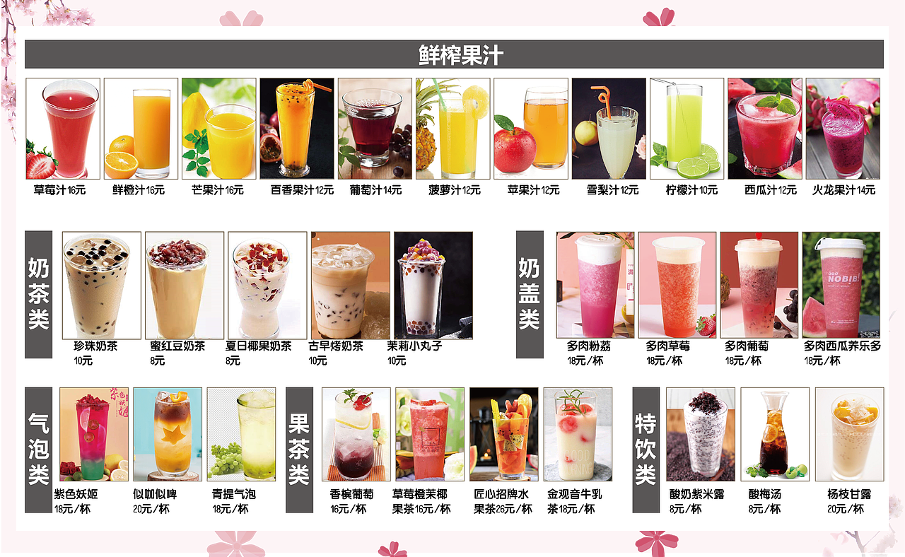 平面菜单集合