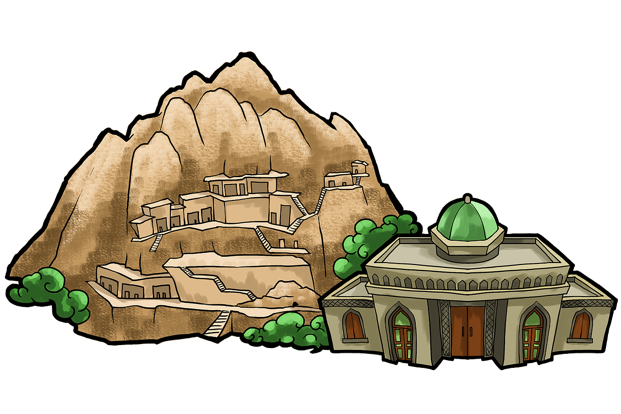 丝绸之路建筑物（图ZNDE2Mzc1NzI=） - 艺术插画 - 站酷设计师超级无敌红蛋蛋原创素材 - 站酷ZCOOL