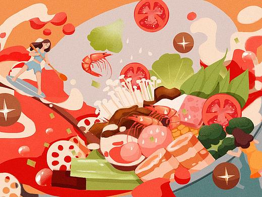 麻辣香锅（个人主页-ZNTExODkxMDQ=） - 商业插画 - 站酷设计师小党同志原创素材 - 站酷ZCOOL