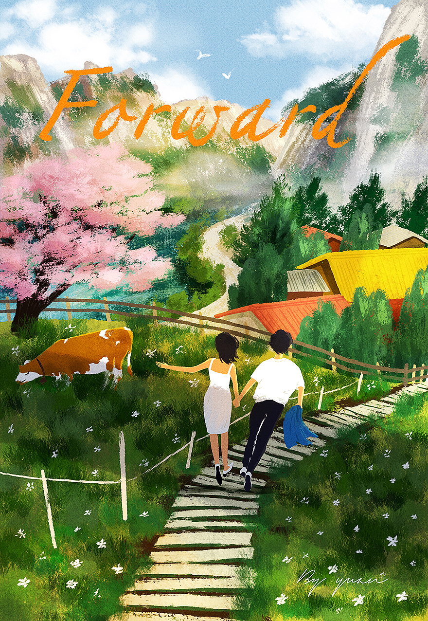 你好三月好想奔向远方含ipad绘画过程