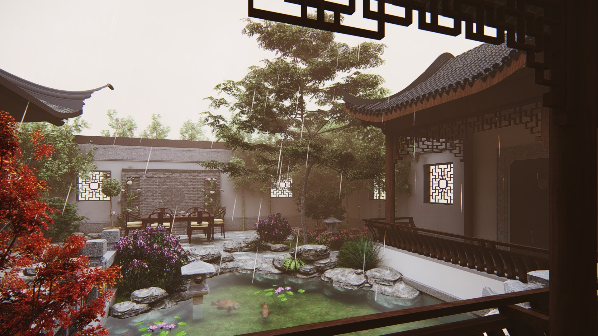 北京院子-500平米别墅中式风格-谷居家居装修设计效果图