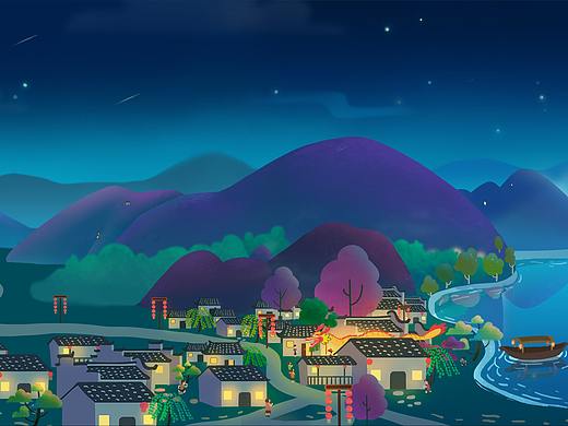 夜景（個(gè)人主頁(yè)-ZNDg1MjAwMjA=） - 商業(yè)插畫 - 站酷設(shè)計(jì)師畫插畫的大橙子原創(chuàng)素材 - 站酷ZCOOL