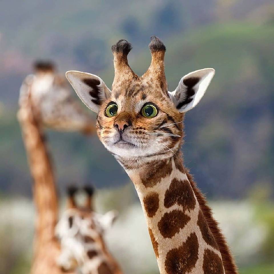 创意照片《鹿猫》转插画