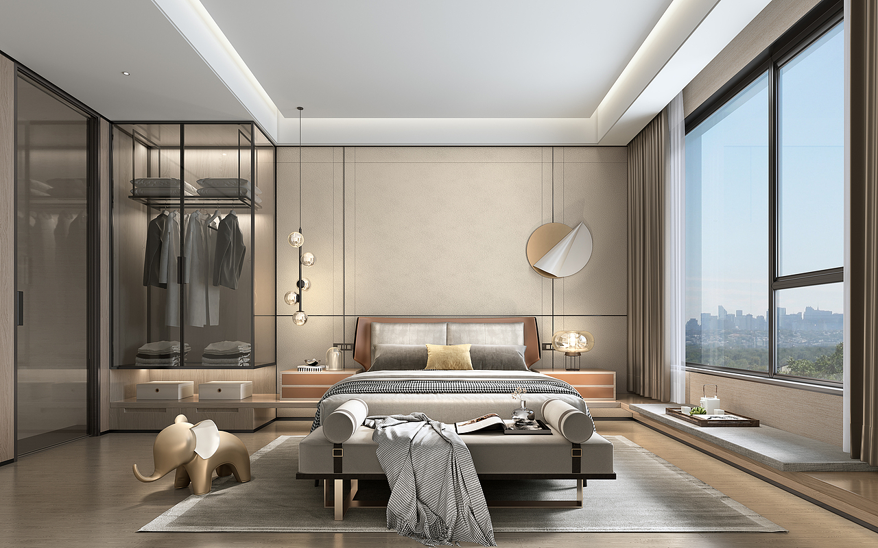 轻奢卧室（图ZMjgzMDEwNjc2） - 建筑/空间 - 站酷设计师艺博设计效果图原创素材 - 站酷ZCOOL