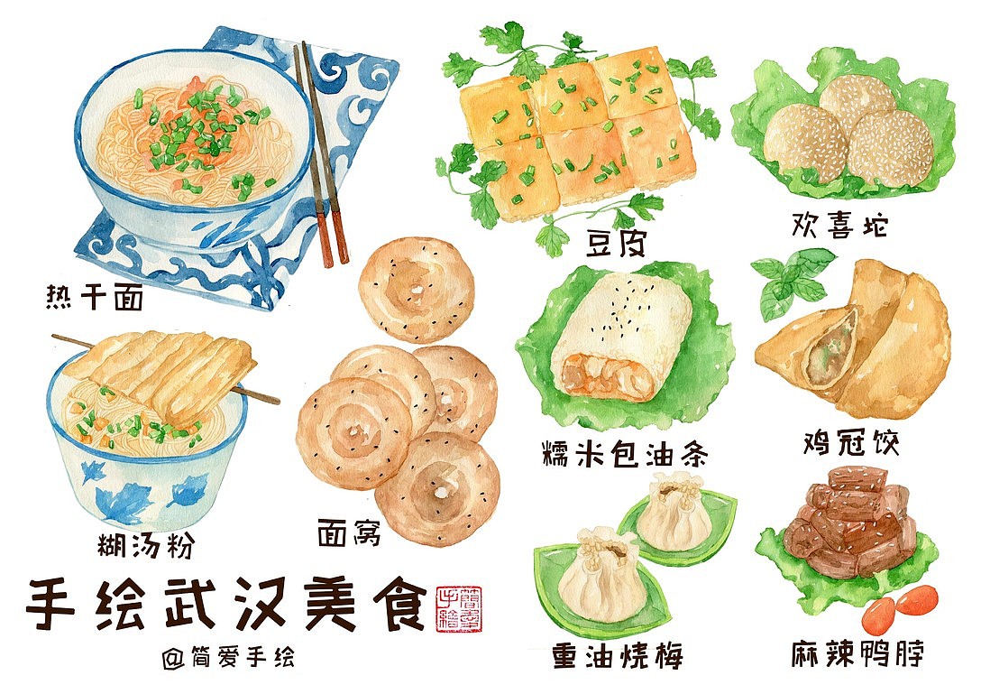 【纸上的美食】手绘水彩美食全集