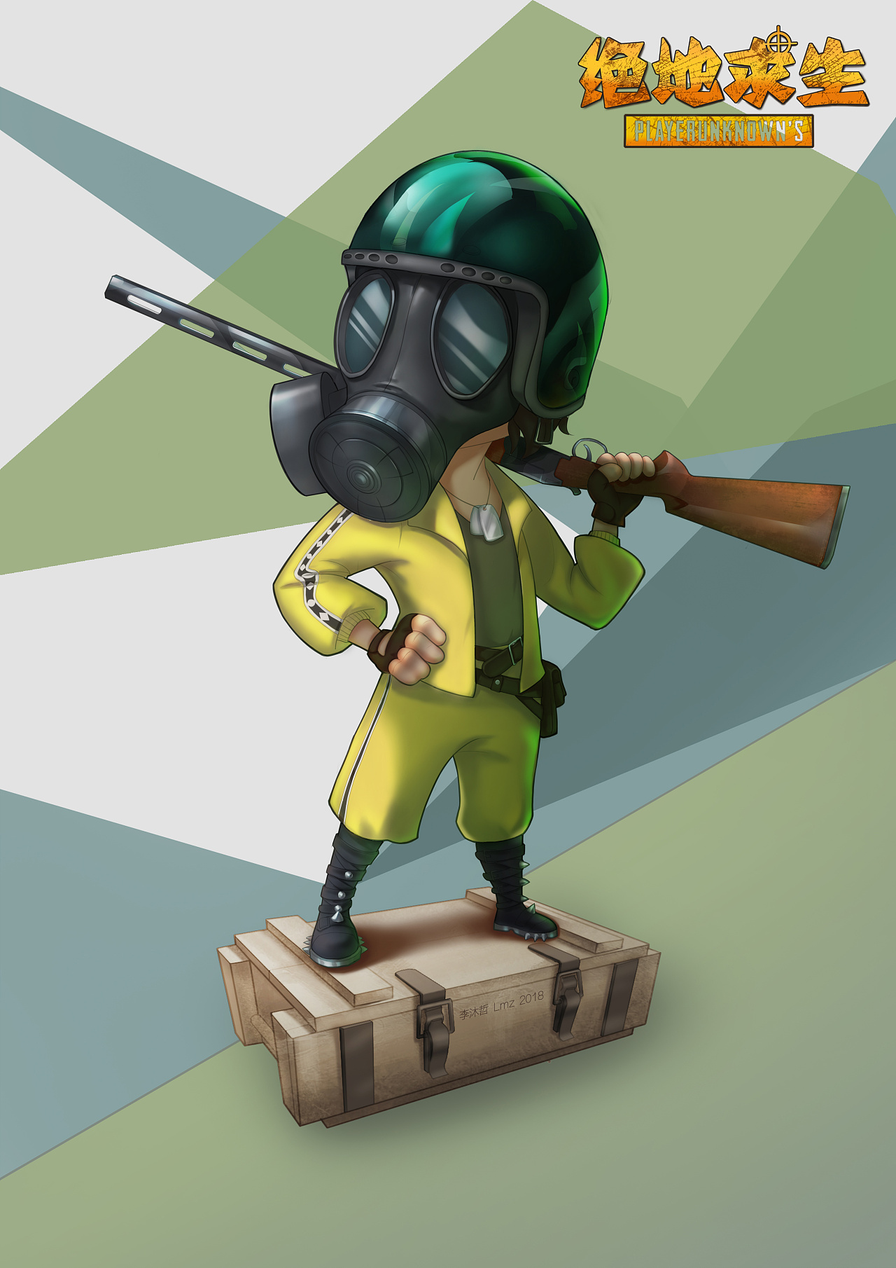 绝地求生大逃杀q版|插画|创作习作|乌姆沐沐 - 原创作品 - 站酷