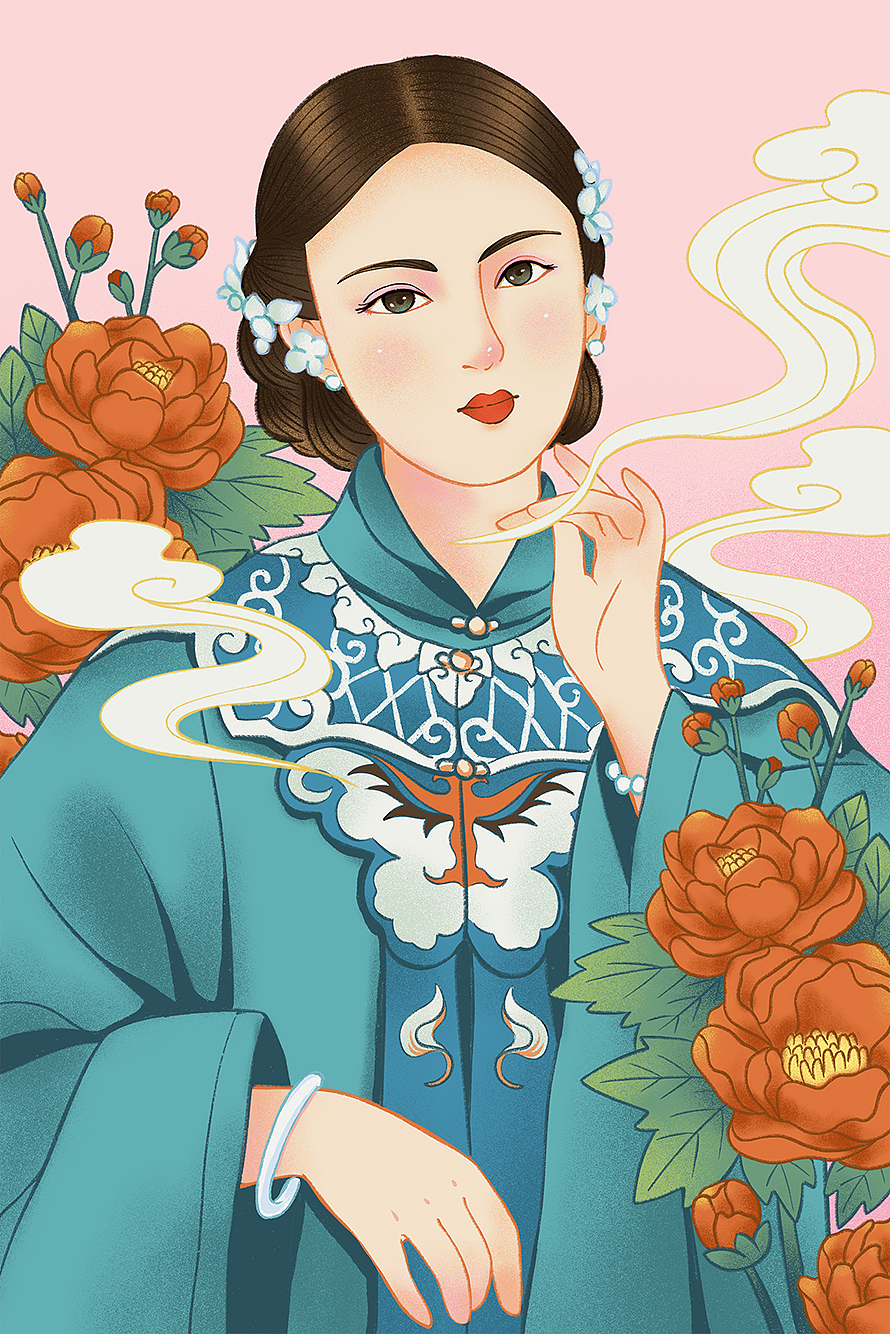 国潮古风商业插画