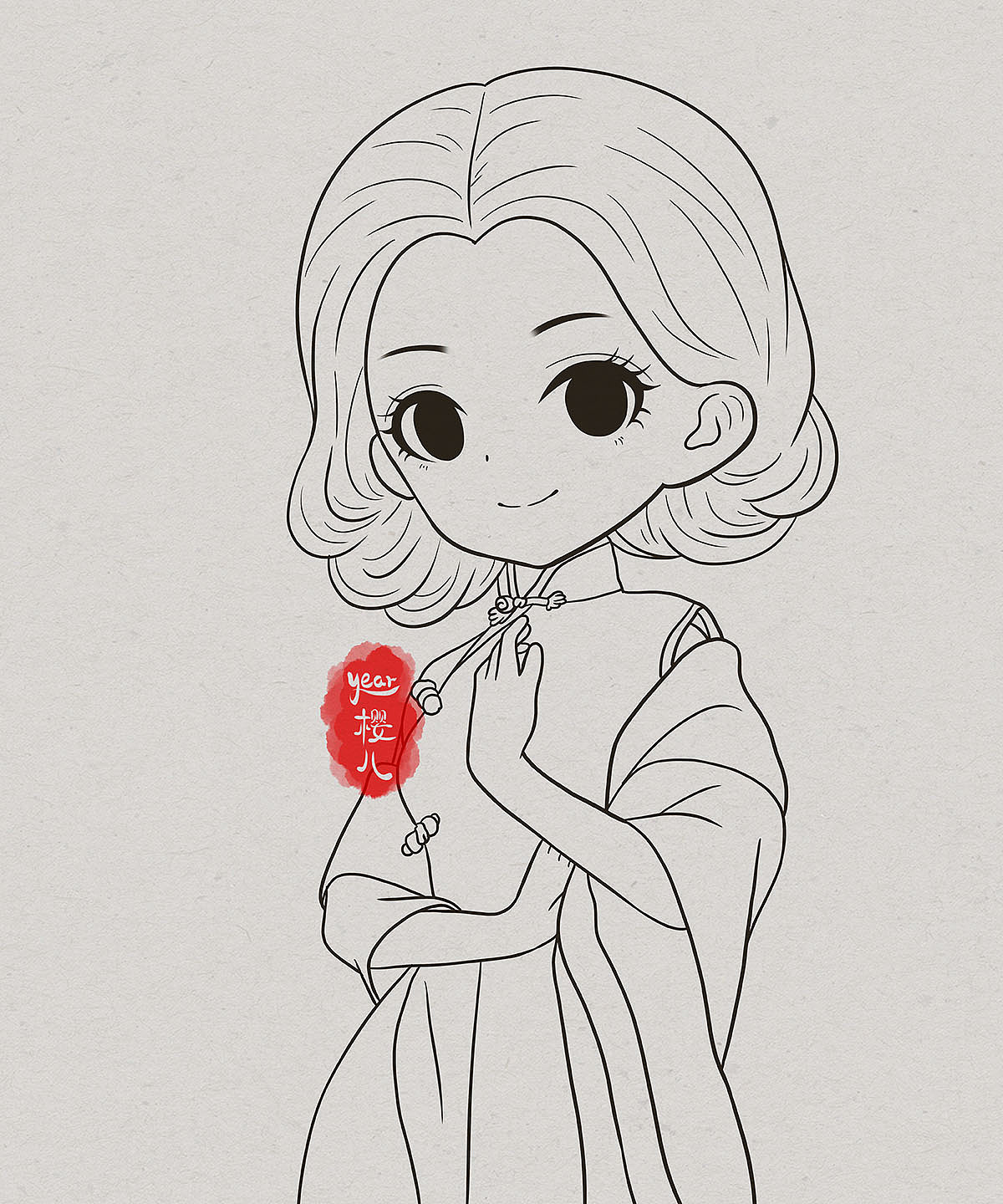 民国旗袍美女|插画|商业插画|呆萌风格画师樱儿_原创作品-站酷(zcool)