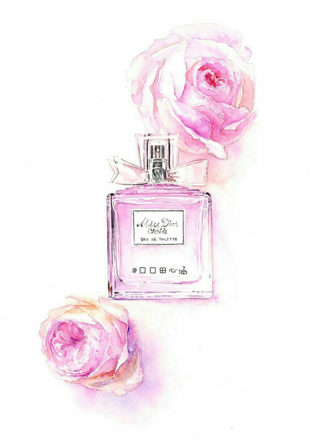 水彩手绘香水