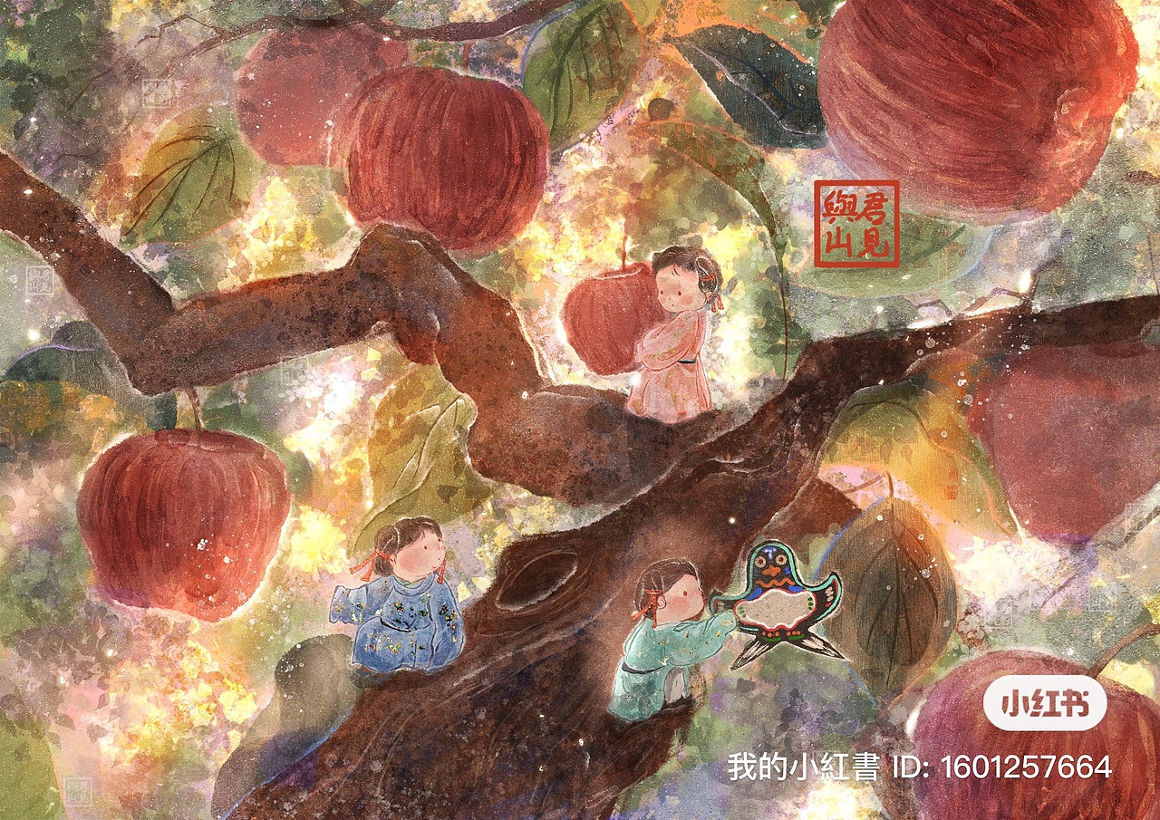 iPad 岩彩 苹果树（图ZMzY1MDQ2Njky） - 艺术插画 - 站酷设计师与君山见原创素材 - 站酷ZCOOL