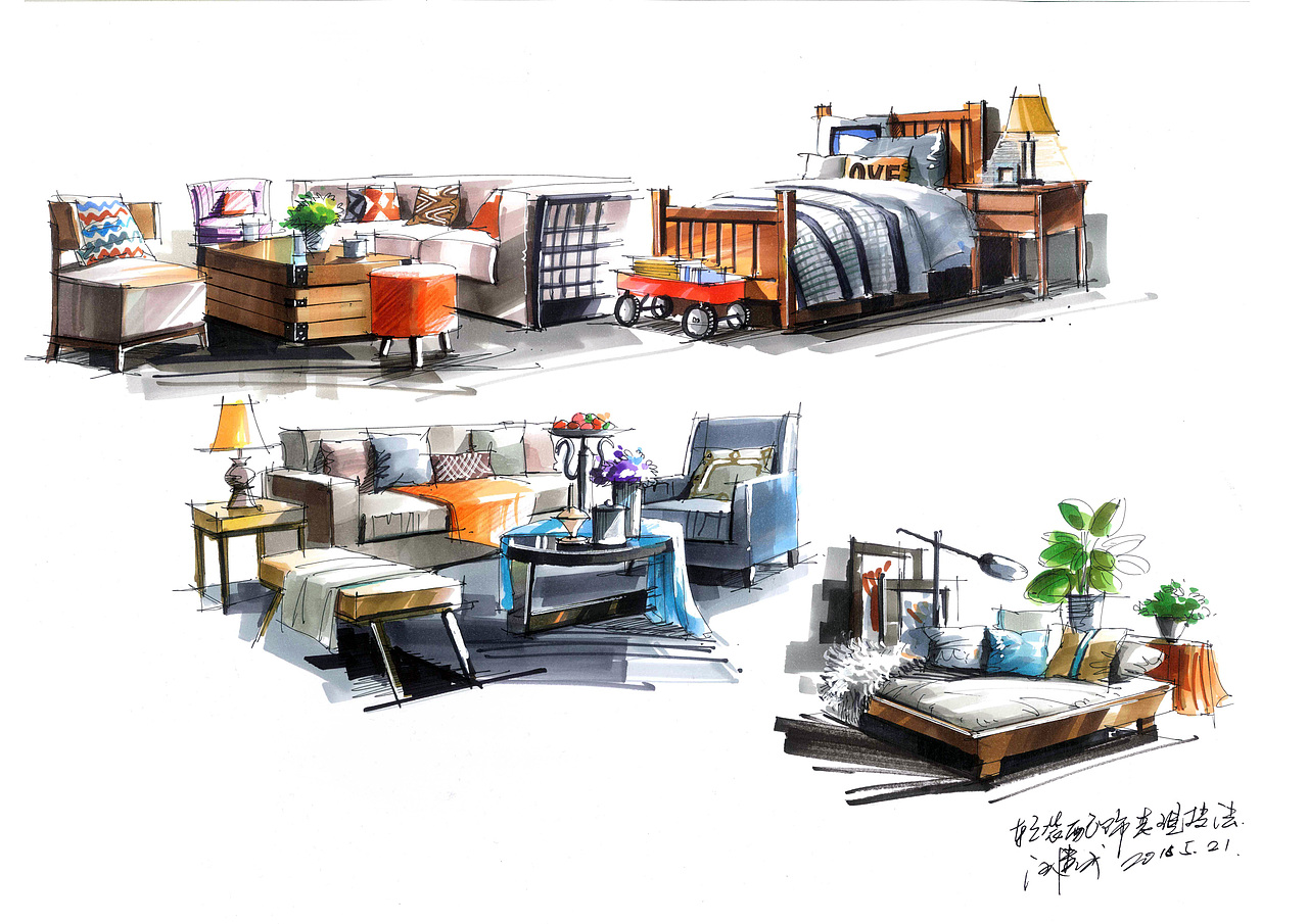 室内设计手绘考研快题模版