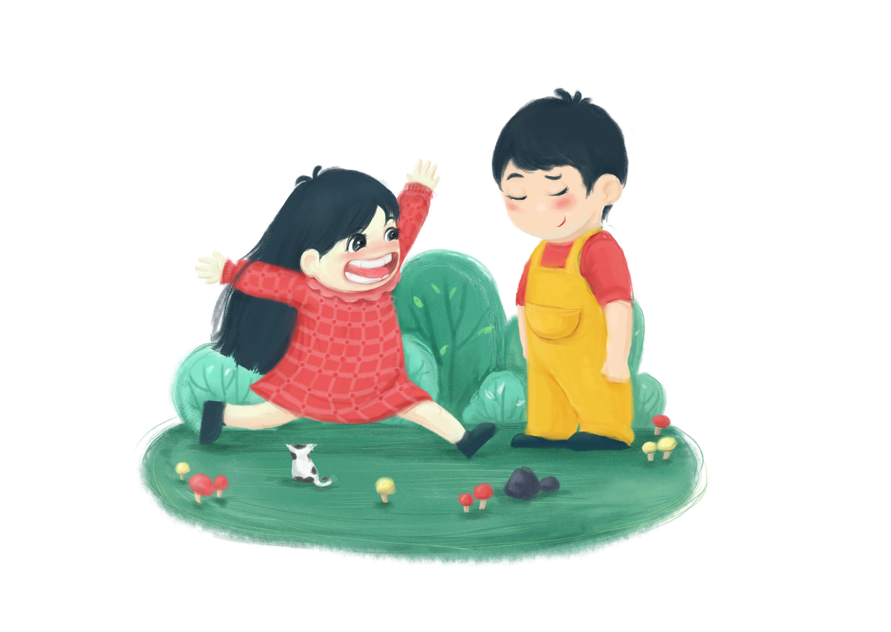 可爱场景插画/儿童节快乐