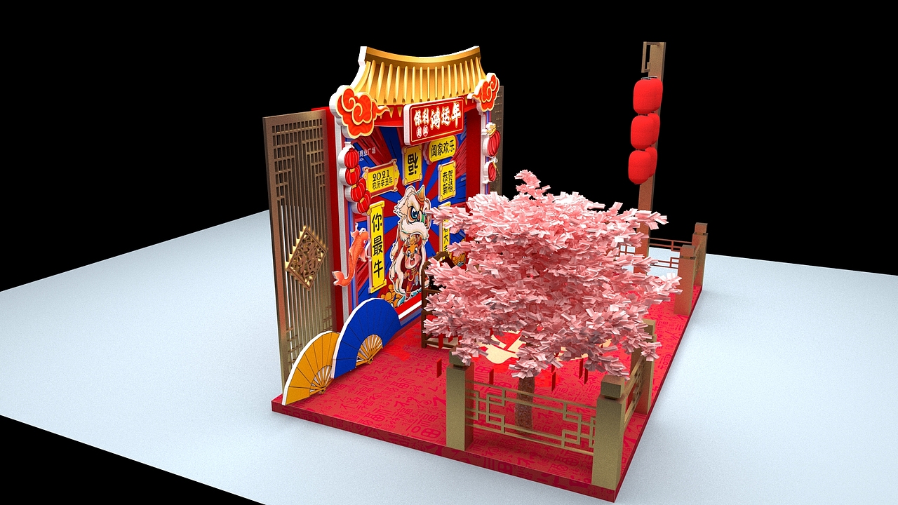 2021年保利新年美陈定稿（图ZMjQyMTk4MjY4） - 场景 - 站酷设计师lanlanyouzi原创素材 - 站酷ZCOOL