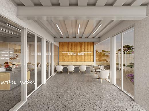 星夜设计--现代原木咖啡厅