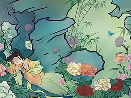 史湘云醉卧芍药圃