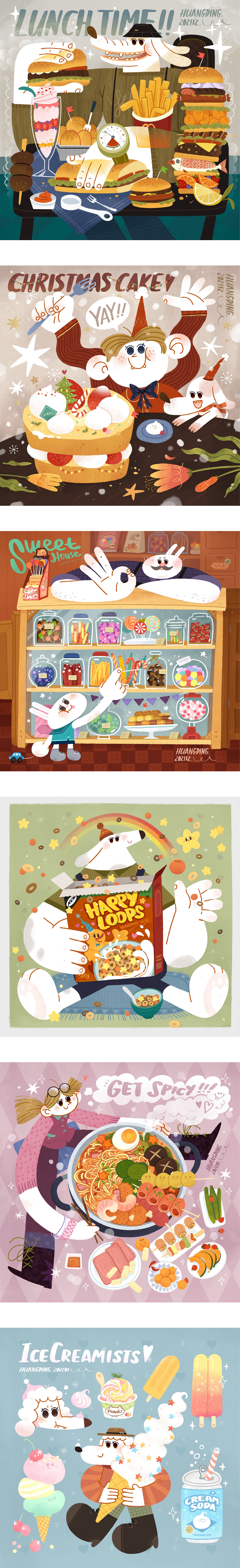 【食得其乐】系列插画-by丁几